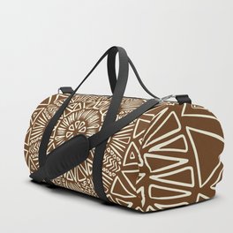 Tribal Mandala in Brown Duffle Bag