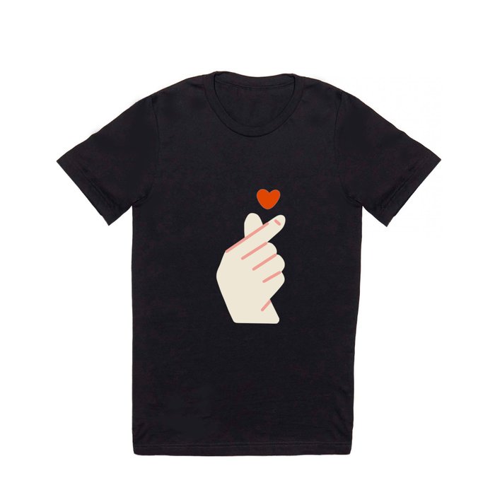 Korean Finger Heart T Shirt