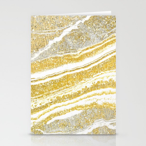 Gold Geode Shimmer Stationery Cards