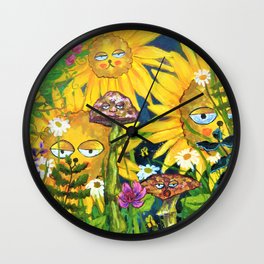 Quirky garden coming to life  Wall Clock
