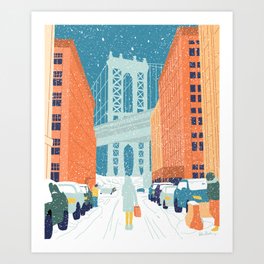 Brooklyn, winter time Art Print