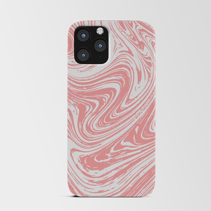 Coral Pink & White Marble Texture - Mix & Match With Simplicity of Life iPhone Card Case