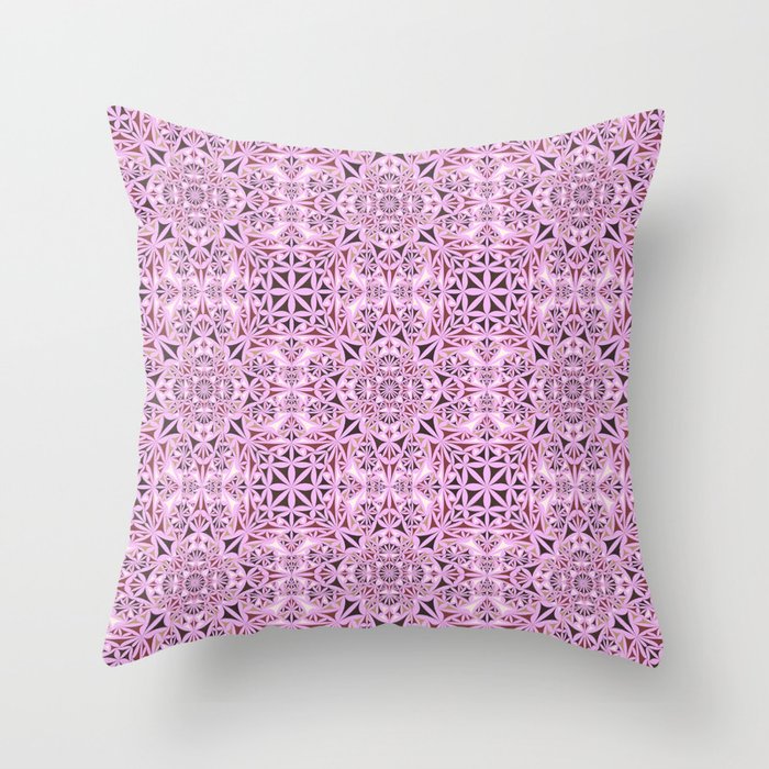 Pink kaleidoscope wallpaper Throw Pillow