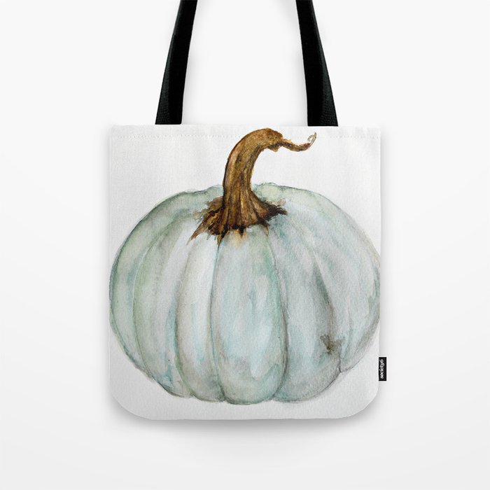 Blue-Gray Cinderella Pumpkin - Watercolor  Tote Bag