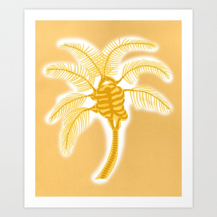 Skeleton Heart Palm Tree Art Print