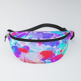 Cherry Frost Paint Splatter Fanny Pack | Inverted, Pattern, Streetart, Paintball, Painting, Bigtexfunkadelic, Popart, Red, Turquoise, Blue 
