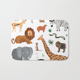 Safari Animals Bath Mat