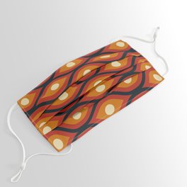 Groovy Abstract Colorful Retro Pattern - Red and Orange Face Mask