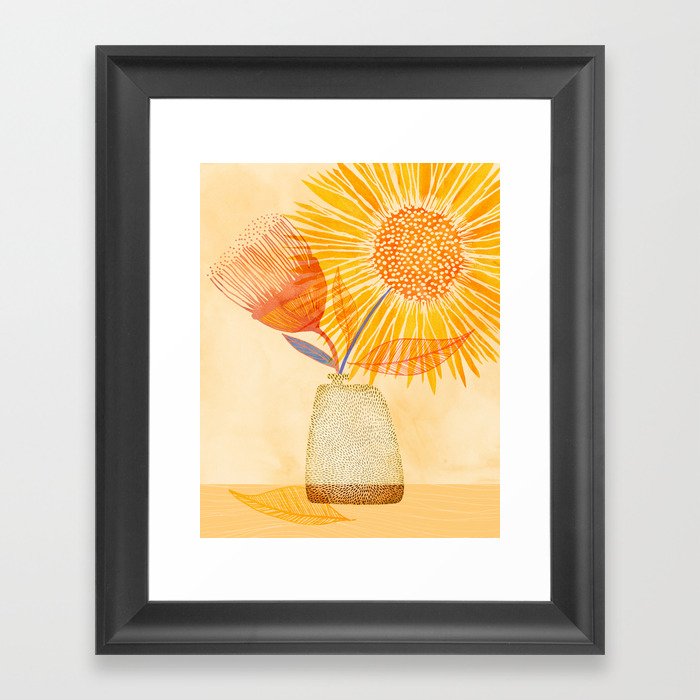 Tuesday Afternoon Sunflowers Still Life Framed Art Print