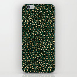 Green Gold Leopard Pattern iPhone Skin