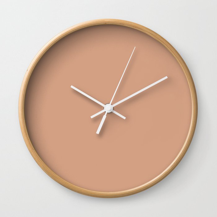 Medium Apricot Orange Solid Color Pairs PPG Orange Maple PPG1069-4 - All One Single Shade Hue Colour Wall Clock