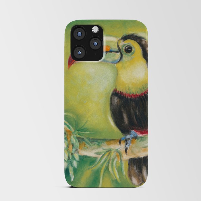 Toucan Bird Exotic Tropical Green Jungle Watercolor  iPhone Card Case