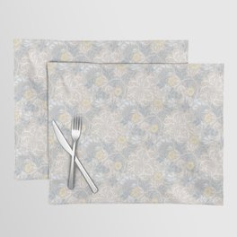 William Morris Vintage Seaweed Silver Slate Blue Botanical Floral Placemat