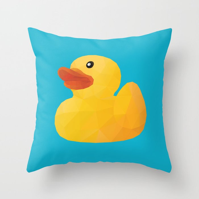 Rubber Duck polygon art Throw Pillow