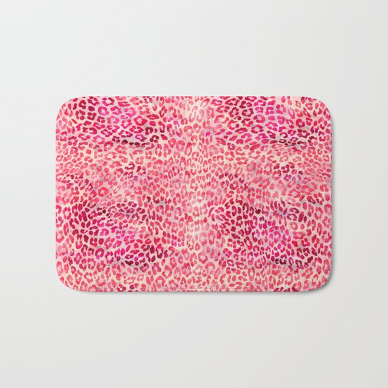 Pink Leopard Print Bath Mat
