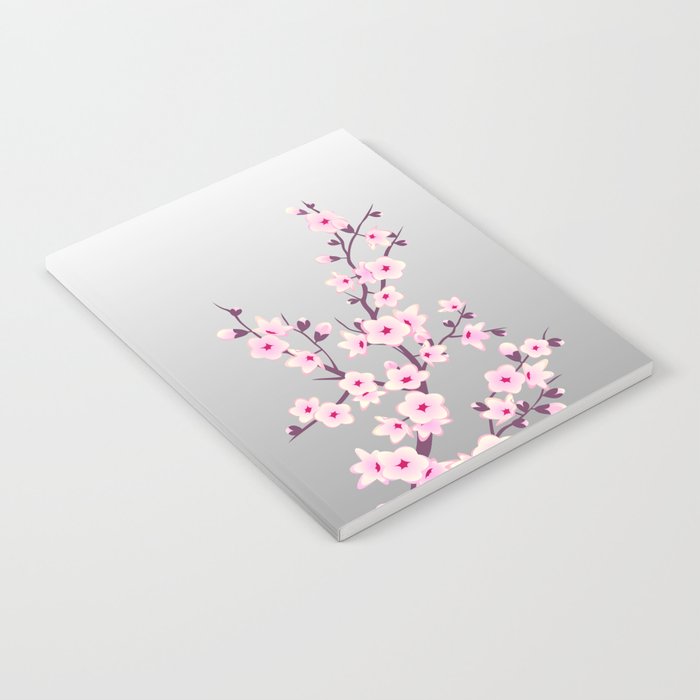 Cherry Blossom Pink Gray Notebook