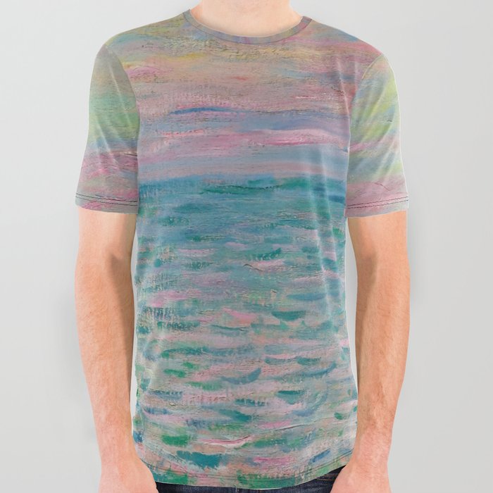 Claude Monet Coucher De Soleil à Pourville Pleine Mer All Over Graphic Tee By Alexandraarts