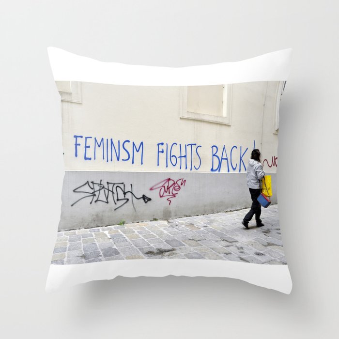 Feminism fights back Throw Pillow