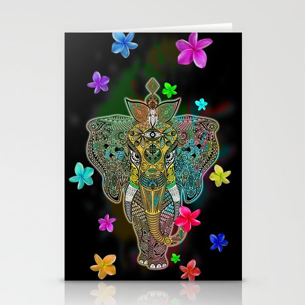 Elephant Zentangle Doodle Art  Stationery Cards