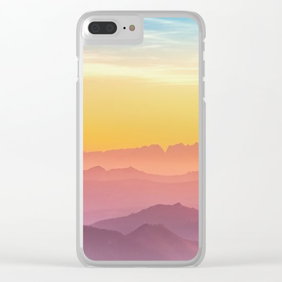 sunset in Austrian mountains Clear iPhone Case
