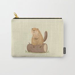 Beaver on a Log Carry-All Pouch