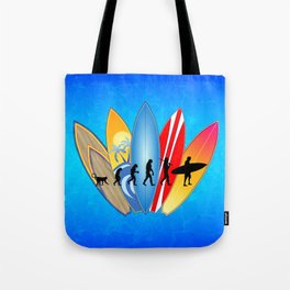 Surfing Evolution Tote Bag