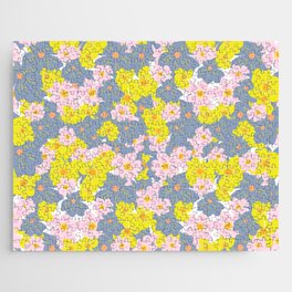 Pastel Spring Flowers On White Jigsaw Puzzle
