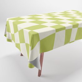 Chartreuse wavy checked pattern Tablecloth