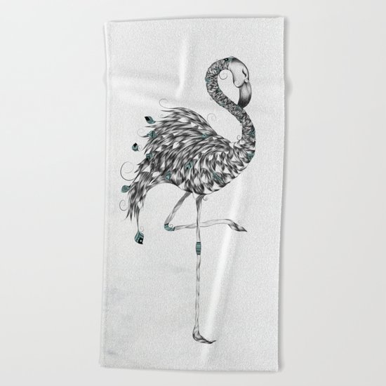 Poetic Flamingo Beach Towel