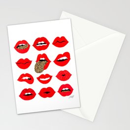 Leopard Lips of Love Stationery Card