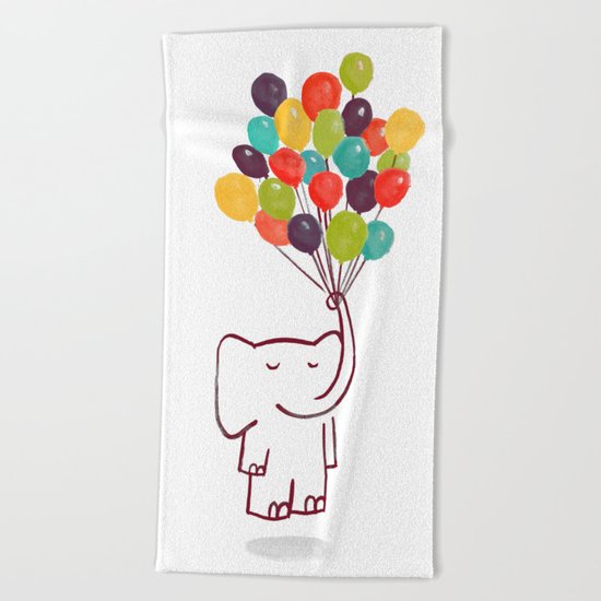 Flying Elephant Beach Towel