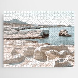 Sarakiniko Beach on Milos island, Cyclades Greece Jigsaw Puzzle