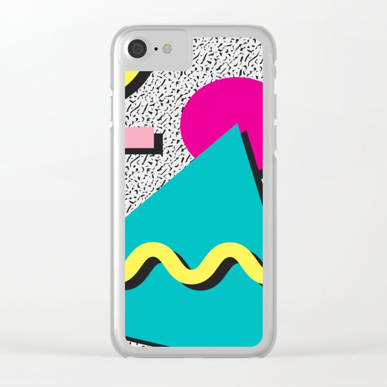 Abstract 1980's Clear iPhone Case