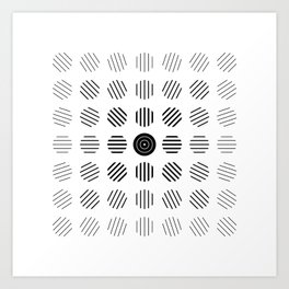 Black and White centered lines Art Print