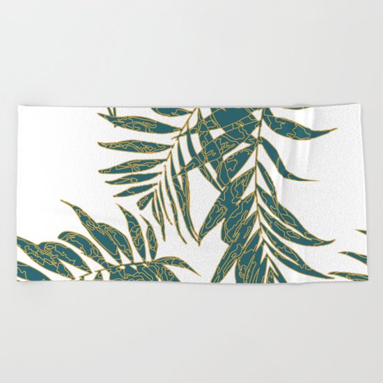 Fire Leaves Beach Towel