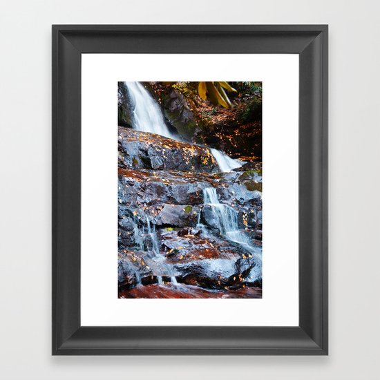 Autumn Waterfall Framed Art Print