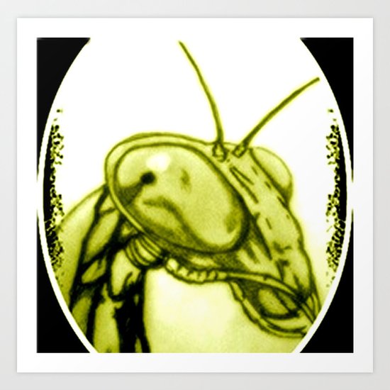 MANTIS 01 Yellow Art Print