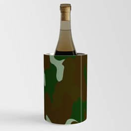 Shades of Green and Brown Camouflage Pattern Wine Chiller