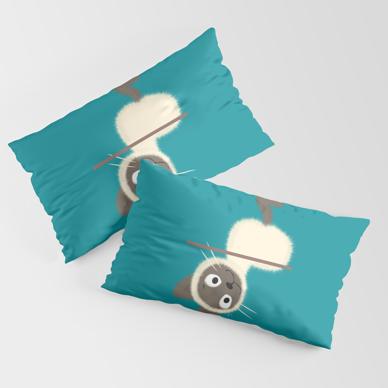 Funny Siamese Kitten Upside Down Pillow Sham By Creativemotions Society6