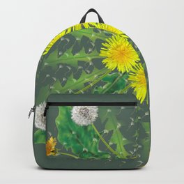 Dandelion Cycle Backpack | Wildflower, Ostara, Wearableart, Easter, Collage, Art To Wear, Springequinox, Floraldesign, Pagan, Gaia 