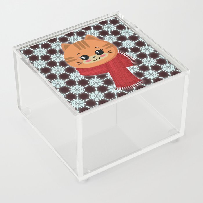 winter cat Acrylic Box