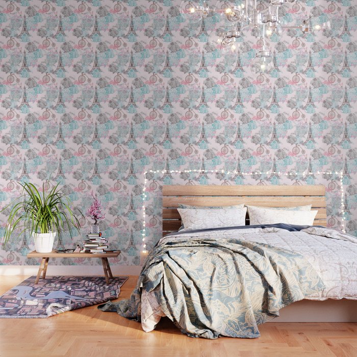 I Love Paris Vintage Shabby Chic In Pink Eiffeltower France I Love Paris Vintage Shabby Chic In Pink Eiffeltower France Flowers Fl Wallpaper