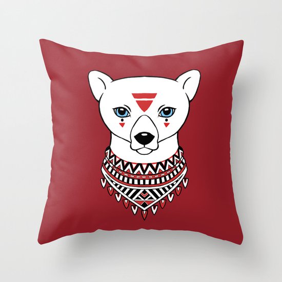 Tribal Bear Throw Pillow