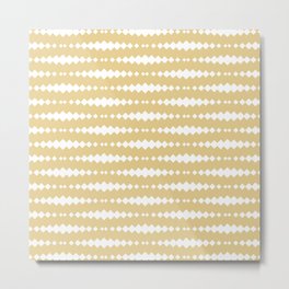 Beige and White Geometric Horizontal Striped Pattern Metal Print