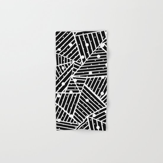 Abstraction Spots Close Up Black Hand & Bath Towel