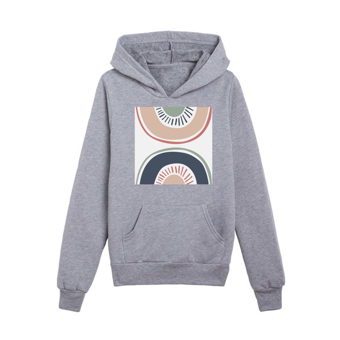 Boho rainbow balance Kids Pullover Hoodie