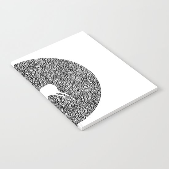 Deer Mandala 2 black-white Notebook
