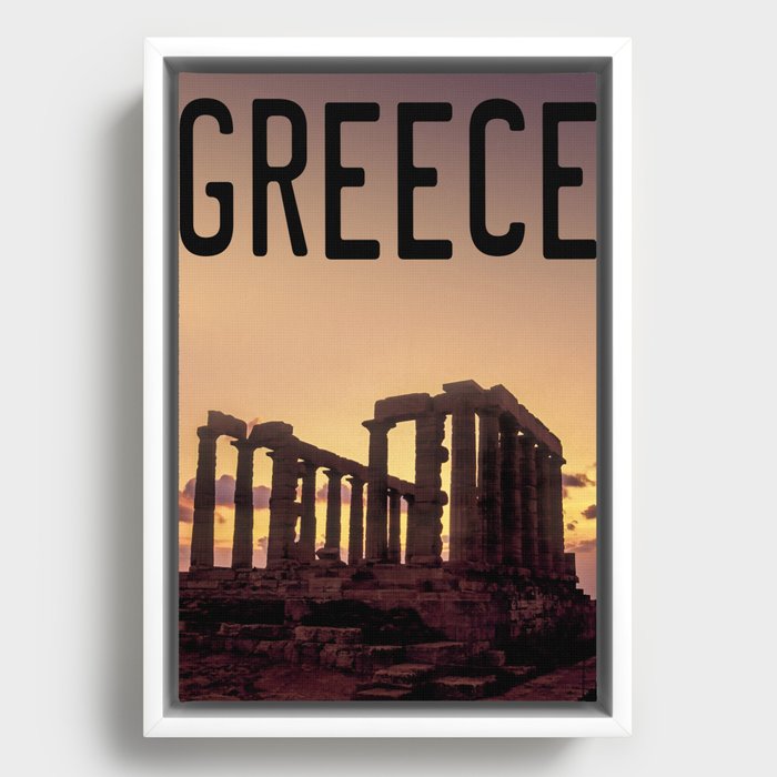 Greece, Cape Sounion Framed Canvas