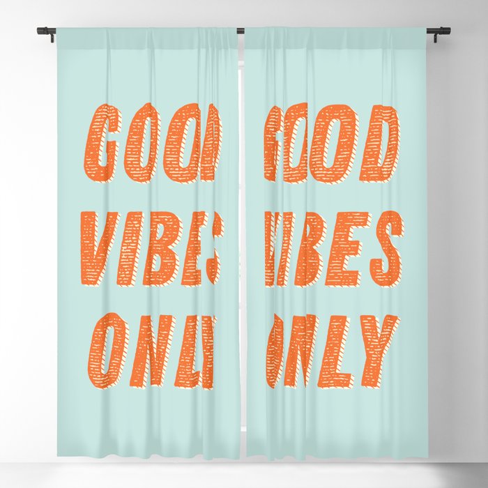 Good Vibes | Aqua and Orange Blackout Curtain