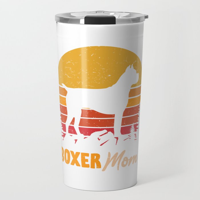 Boxer Dog Mom Vintage Retro Travel Mug